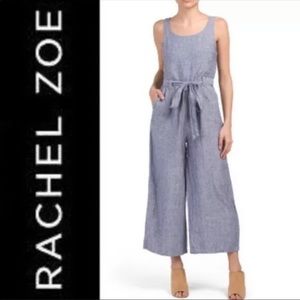 🎉HP!🎉 Rachel Zoe Chambray Linen Cropped Jumpsuit